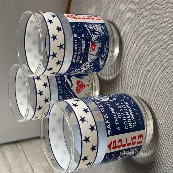 Set of 3 "Apollo 13" drinking glasses - Picture 2 of 8